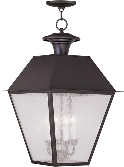 Livex Lighting 2174-07 Mansfield 4-Light Outdoor Hanging Lantern, Bronze