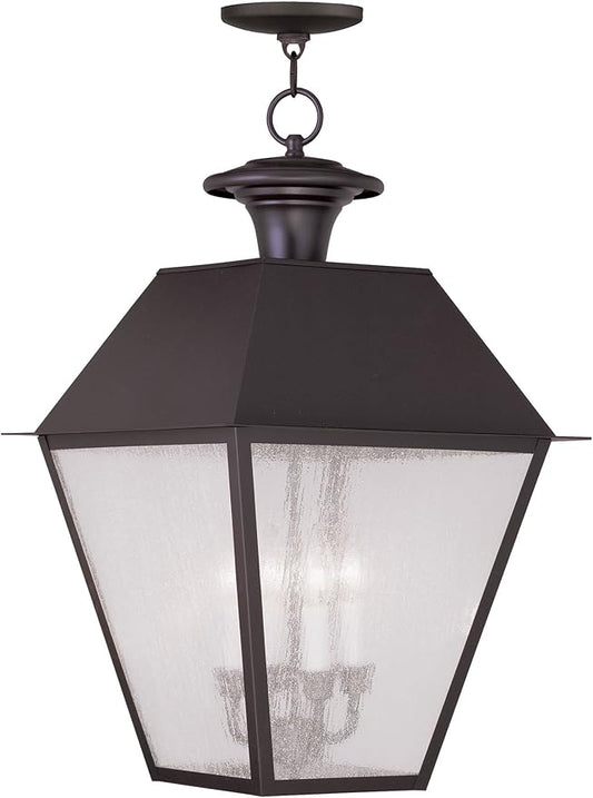 Livex Lighting 2174-07 Mansfield 4-Light Outdoor Hanging Lantern, Bronze
