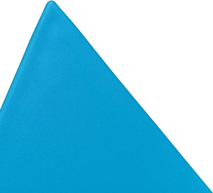 LeisureMod Danbury 15.75" Stackable Side Table - Weather-Resistant Triangular Plastic Accent End Table for Living Room, Backyard, or Lawn (Blue, Set of 4)
