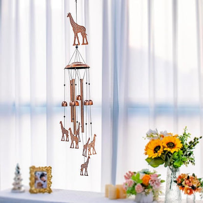 Giraffe Wind Chimes for Outside,Giraffe Gifts for Women Men/Memorial Gifts/Birthday Gift Metal windchimes Outdoors/Indoors,Garden Decor,Patio,Home,Porch,Yard Decorations