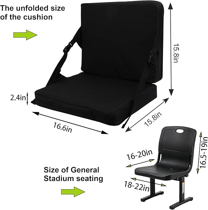 Indoor & Outdoor Folding Chair Cushion Without Back Support, Foldable Portable Stadium Seat,Chair Cushion for Sports Events, Outing, Travelling，Hiking, Fishing