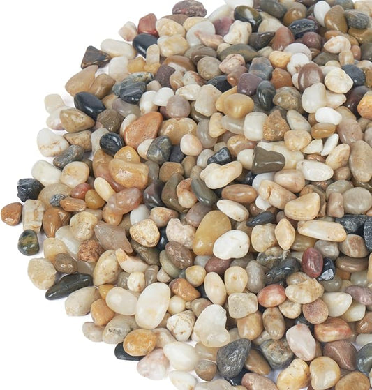 GASPRO 2.5 lb Decorative Pebbles for Plants, 3/8 Inch Mixed Color Rocks, Small Stones for Indoor Planters, Succulents & Vase Filler, Pea Gravel for Aquariums