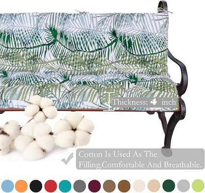 Replacement Cushions for Swing, Swing Cushions 3 Seater Replacement, Waterproof Thicken Washable Pad Cushion for Outdoor Indoor Furniture Swing Patio (Bamboo Leaf, 40x60 inch)