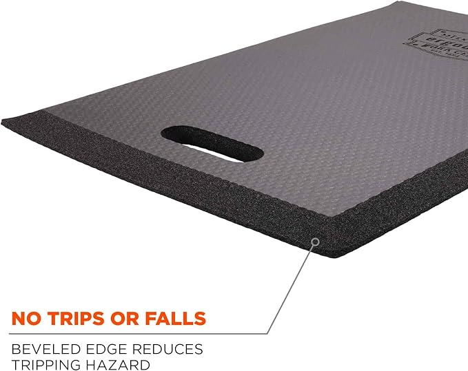 Ergodyne Proflex 386 Kneeling Pad, Lightweight Kneeling Mat, Thin Foam Knee Cushion, Large, 16" x 28" x 0.5", Black