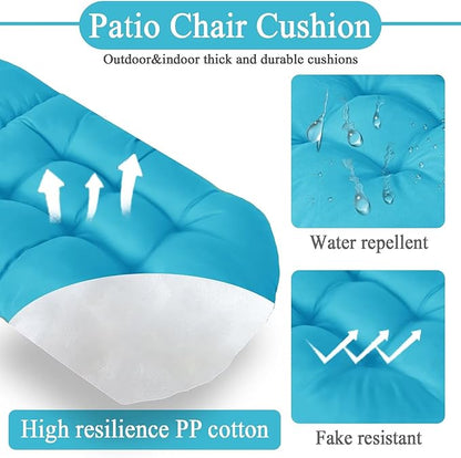 Adirondack Chair Cushion, Waterproof Outdoor Seat Cushions for Patio Furniture, Thick High Back Replacement Pad for Porch Lawn Wicker Dining Desk Chair, Rocking Chair Cushion, Teal