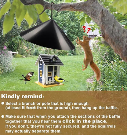 Garbuildman Squirrel Baffle for Bird Feeder Pole, Outside Hanging Mount Bird House Guard for Outdoor Shepherd’s Hook,19 Inch Diameter, 2 Packs