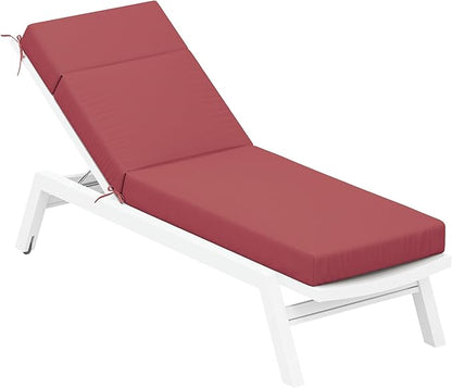 Chaise Lounge Cushion for Outdoor Furniture, Waterproof Fade and Tear Resistant Lounge Deck Chair Cushions for Patio Lawn Pool Resort Hotel