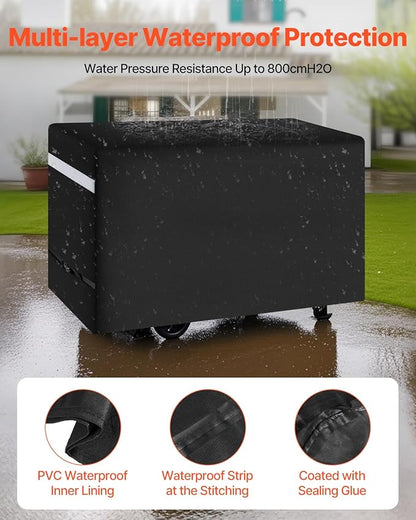 VEVOR Grill Cover, 59 inch BBQ Covers for Outdoor Grills, Waterproof, Fade Resistant, Weather Resistant Heavy Duty 600D Polyester, Easy On/Off, with Secure Buckles, Black