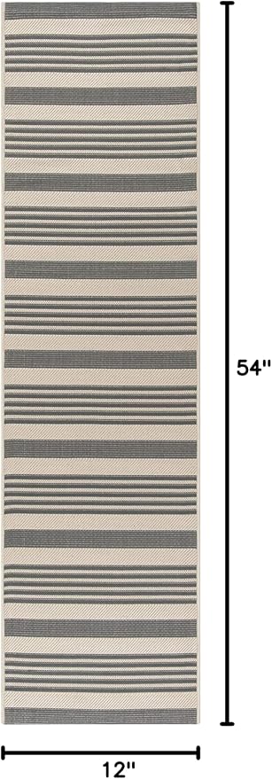 SAFAVIEH Washable Rug Outdoor Courtyard Collection - 9' x 12', Grey & Bone, Non-Shedding & Easy Cleaning, Ideal for Patio, Backyard, Mudroom (CY6062-236)