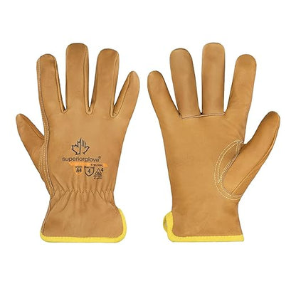 Superior Glove Endura Cut and Water Resistant Leather Work Gloves for Men & Women – 378GOBKL 2X-Large (Pack of 1 Pair)