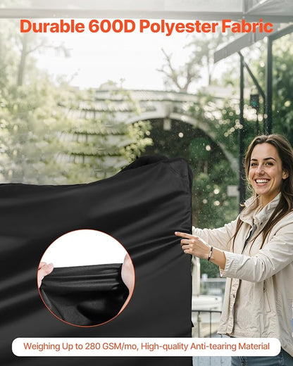 VEVOR Grill Cover, 66 inch BBQ Covers for Outdoor Grills, Waterproof, Fade Resistant, Weather Resistant Heavy Duty 600D Polyester, Easy On/Off, with Secure Buckles, Black