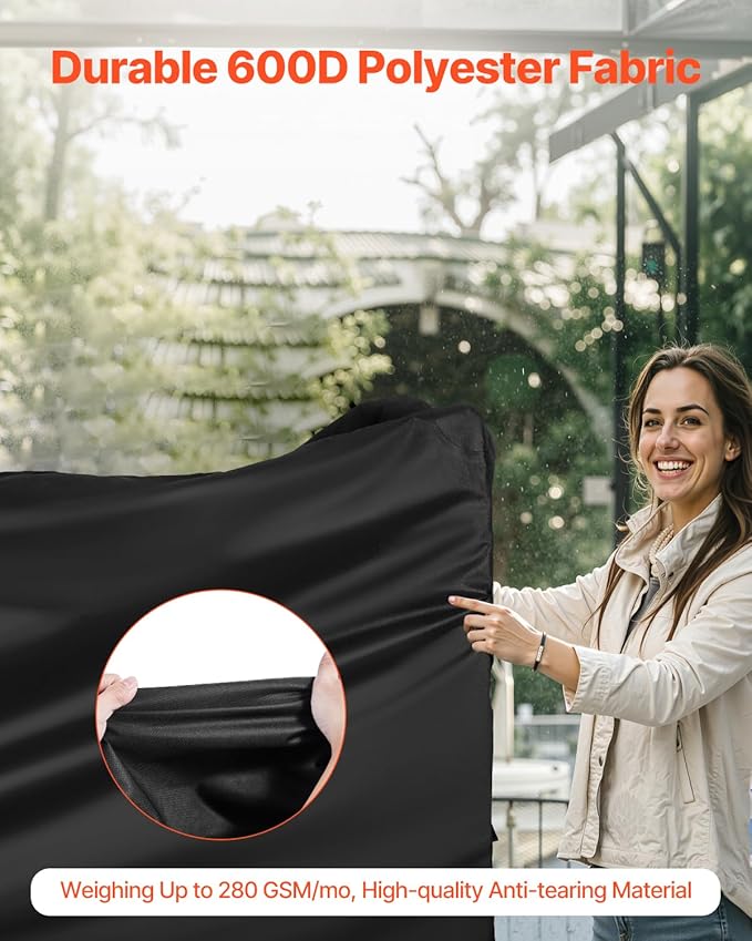 VEVOR Grill Cover, 59 inch BBQ Covers for Outdoor Grills, Waterproof, Fade Resistant, Weather Resistant Heavy Duty 600D Polyester, Easy On/Off, with Secure Buckles, Black