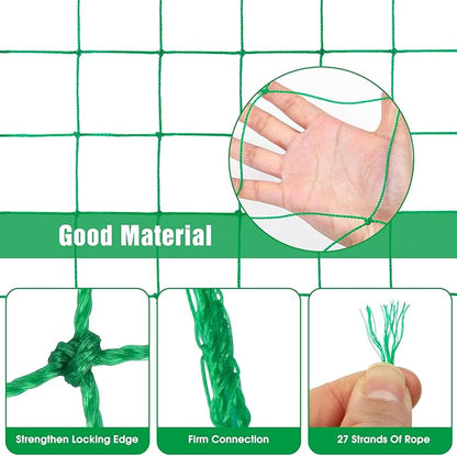 Unves Trellis Netting, 26.2 x 6.6 Ft Garden Trellis for Climbing Plants, 27 Strands & 4x4 Inch Mesh Plant Net for Tomato, Cucumber, Heavy Duty Net for Vegetables, Fruits, Grapes, Bean