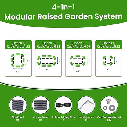 Raised Garden Bed 5x2x1.4 Ft Planter Box for Outdoor - Zinc-Aluminum-Magnesium Stainless Steel Durable Metal Garden Beds Kit for Vegetables, Flowers, Herbs and Succulents (Deep Grey)