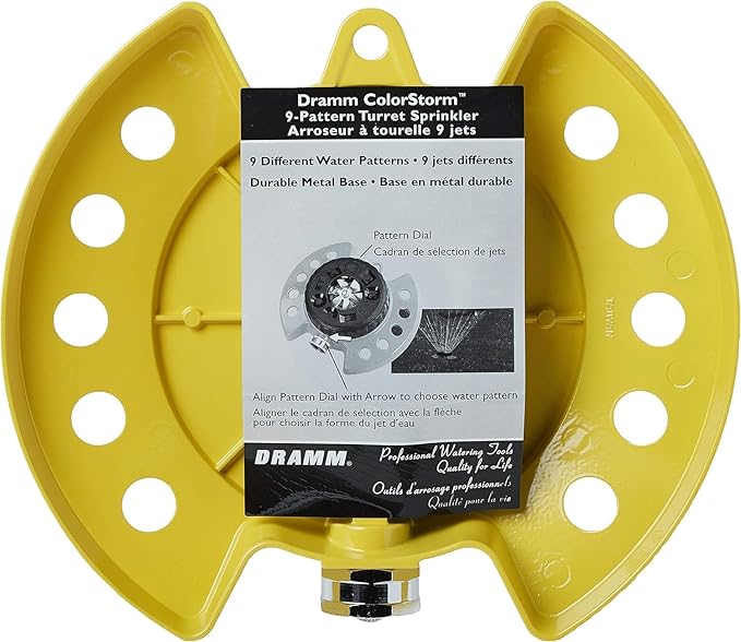 DRAMM Watering and Tool Set Includes 9-Pattern Revolver Spray Gun, 9-Pattern ColorStorm Turret Sprinkler, and Colorpoint Compact Shear, Yellow