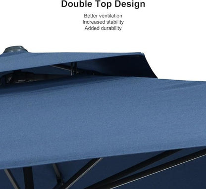 PURPLE LEAF Cantilever Patio Umbrella Outdoor Aluminum Offset Square Umbrella Windproof Heavy Duty Hanging Outside Umbrella for Deck Pool Garden