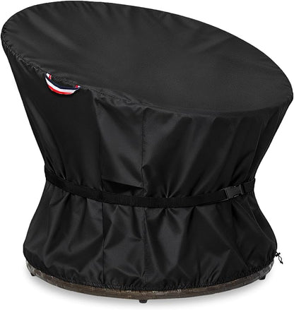 Papasan Chair Cover Waterproof Patio Chair Covers, All-Weather Protection Outdoor Papasan Chair Covers for 52in Saucer Chair, Black