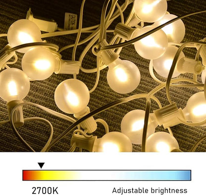 50Ft LED Outdoor Patio String Lights - Waterproof Globe Lights with 52 Shatterproof Frosted Bulbs, Connectable for Wedding, Party, Christmas & Garden Decor, Black Wire