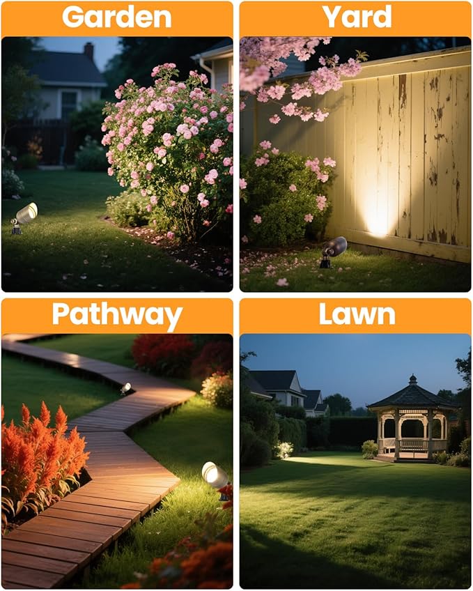 Cheopha Solid Brass Low Voltage Outdoor Spotlight, 12V Landscape Lighting, Compact Size Low Voltage Spot Light with Replaceable 5W MR16 LED Bulb 2700K, IP65 Outdoor Spotlights for Yard Garden 1-Pack