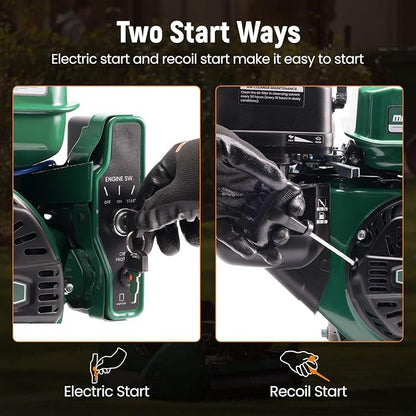 maXpeedingrods 7HP 212cc Gas Engine, Electric Start 4 Stroke OHV Horizontal Shaft Gasoline Engine, Shaft 3/4" (19mm) Diameter, Shaft 3/16" Keyway for Go-Karts Log Splitters Lawn Mowers