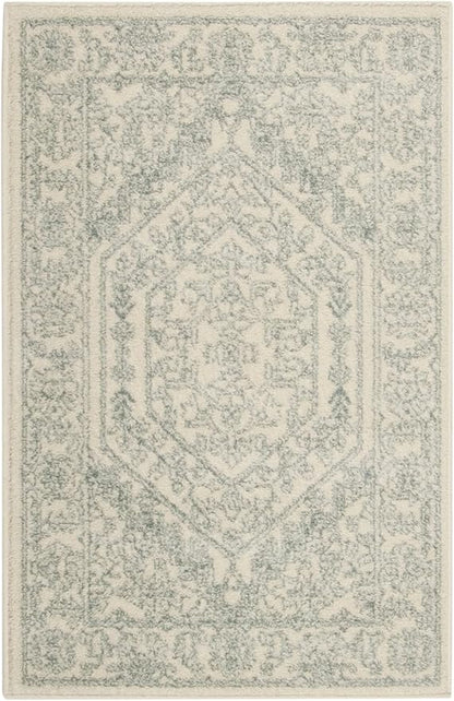 SAFAVIEH Adirondack Collection Accent Rug - 2'6" x 4', Ivory & Slate, Oriental Medallion Design, Non-Shedding & Easy Care, Ideal for High Traffic Areas in Entryway, Living Room, Bedroom (ADR108S)
