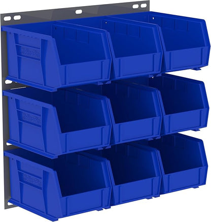 Akro-Mils 30618 Heavy Duty Wall Mount Garage Storage Steel Louvered Panel | Wall Storage Bin Hanging Organizer System for AkroBins, 18-Inch W x 19-Inch H, Grey, 4 Pack