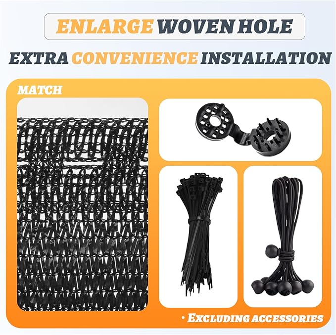 Cool Area 70% 10x20ft Sunblock Shade Cloth Cover Mesh UV Resistant Net for Garden Flower Plant Greenhouse, Black