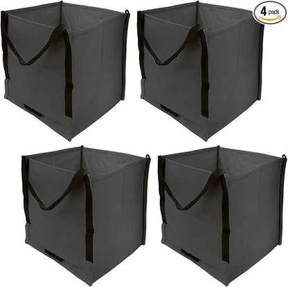 DURASACK Heavy Duty Storage Tote Bag 22-Gallon Rugged Woven Polypropylene Moving Bag, Reusable Self-Standing Design, Holds up to 500 Pounds, Pack of 4, Gray