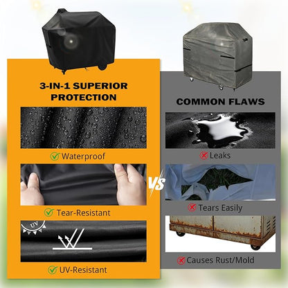 Heavy Duty 54 Inch Grill Cover for Nexgrill 29 in Barrel Offset Charcoal Smoker and Grill, Waterproof BBQ Cover for Nexgrill 810-0029, All-Weather Protection (54" W x 22" D x 44" H)