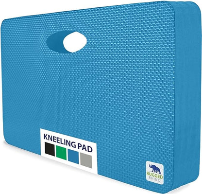 RUGGED RHINO Heavy Duty Patent Pending Kneeling Pad, Shock Absorbent Thick Knee Pads, Holds Up to 300 lbs, Protect Knees from Hard Concrete Surfaces, for Mechanics, Yard Gardening, Gym, Bright Blue