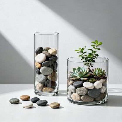 Onlyfire 10lb Polished Pebbles, 1" Natural Decorative Mixed Color River Rocks Aquarium Gravel Stones for Landscaping, Indoor Plants, Vase, Succulent, Fish Tank