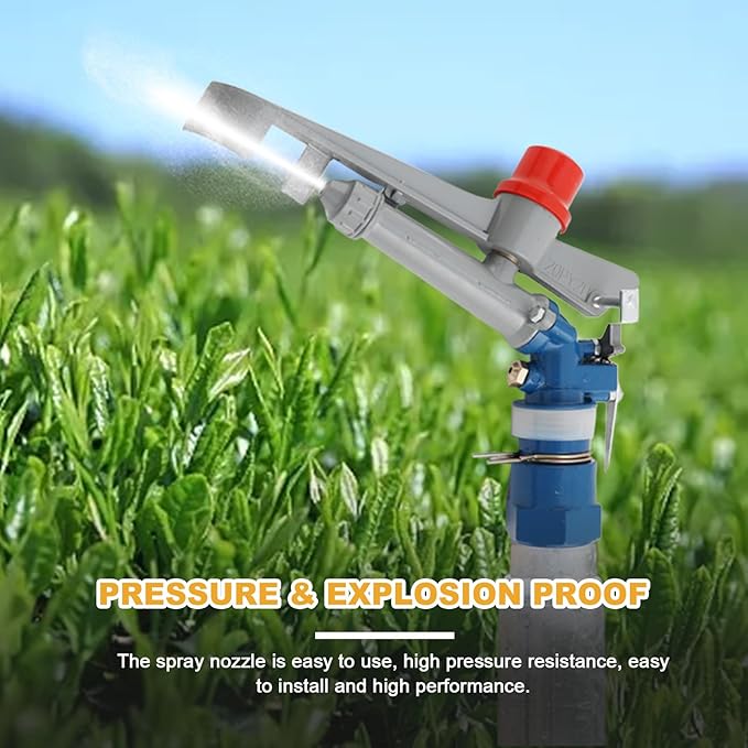 1.0" Agriculture Farm Irrigation Sprinkler Lawn Sprinkler Irrigation Spray Gun Large-Area Watering Spray 360° Rotary Farm Lawn Garden Irrigation, Pack of 2