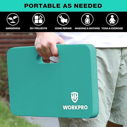 WORKPRO Extra Thick Kneeling Pad, Soft Foam Cushioning for Knee, Large Foam Kneeler Mat for Gardening, Bathing Baby, Workout Supplies, 17.5 x 11 x 1.5 in, Robin's egg Blue