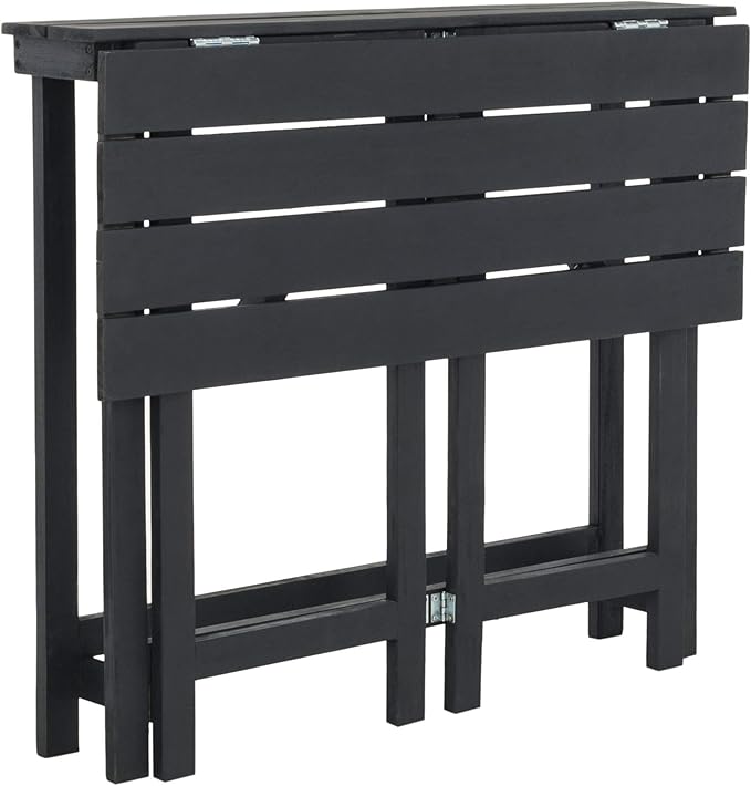 SAFAVIEH PAT6754A Collection Wilton Teak and Navy Balcony Corner Lounge Outdoor Set