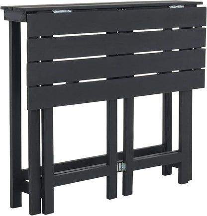 SAFAVIEH PAT6754A Collection Wilton Teak and Navy Balcony Corner Lounge Outdoor Set