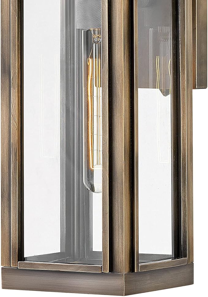 Hinkley Sag Harbor Collection One Light Outdoor Small Wall Lantern, Burnished Bronze Finish w/Clear Glass