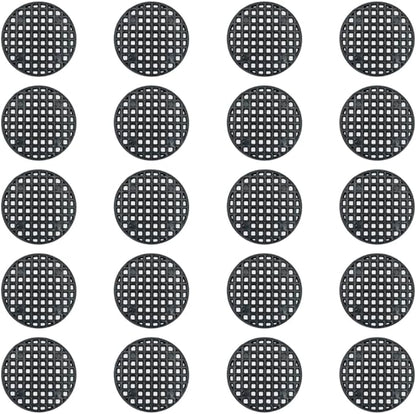 HAHIYO 20PCs 2.6Inch/6.5cm Black Round PP Plastic Flower Pot Hole Mesh Pad Bottom Grid Mat Bonsai Drainage mesh Hole Screens Gasket Prevent Soil Loss Breathable Gasket Drainage Netting for Bonsai
