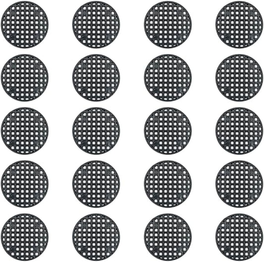 HAHIYO 20PCs 2.6Inch/6.5cm Black Round PP Plastic Flower Pot Hole Mesh Pad Bottom Grid Mat Bonsai Drainage mesh Hole Screens Gasket Prevent Soil Loss Breathable Gasket Drainage Netting for Bonsai