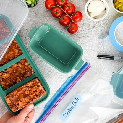 Souper Cubes Ceramic Baking Dishes 2.0-5" x 3" Small Casserole Dishes for Oven with Silicone Lids, Oven, Microwave and Air Fryer Safe,USA Made, Set of 4 - Kale