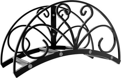Fire Beauty Heavy-Duty Metal Hose Holder, Wall-Mounted Garden Hose Reel Organizer for Outdoor Yard, Solid Iron Decorative Hanger Storage
