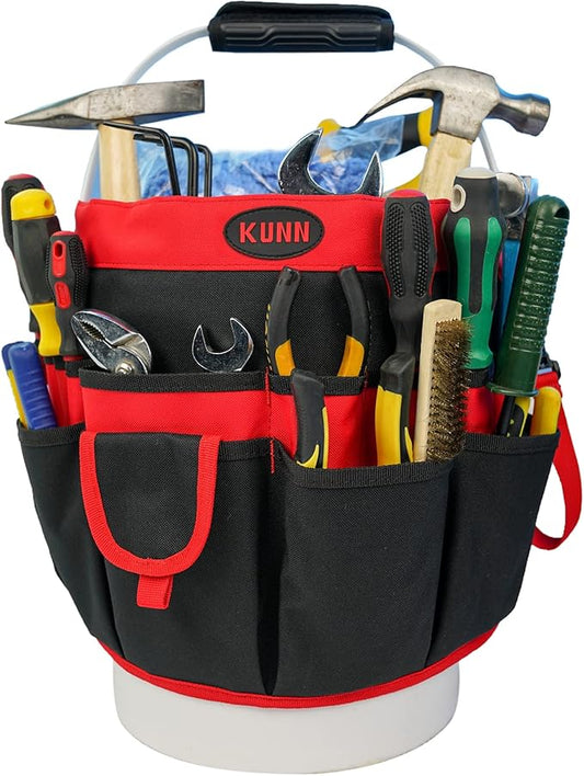 KUNN Bucket Tool Organizer - 35 Pockets Fits 5 Gallon Buckets for Garden,Carpenter