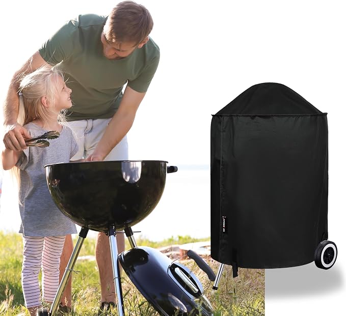 Suphomeware 22 Inch Grill Cover for Weber Kettle Charcoal, Waterproof and Heavy Duty BBQ Covers with Fade Resistant