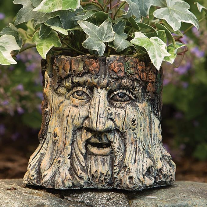 Bits and Pieces - Tree Face Garden Planter - Durable Polyresin Indoor-Outdoor Urn for Plants - Forest Inspired Whimsical Garden Décor