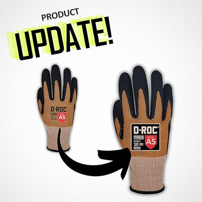 MAGID D-ROC VersaTek All-In-One Coated Glove,1 Pair, Cut Level A5 Resistant Work Gloves, DX+ Technology, DXPG53-Size 7/S