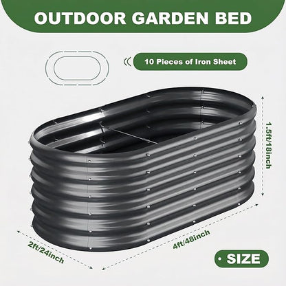 AHEONLAR 3 Pack 4×2×1.5ft Galvanized Raised Garden Bed Outdoor, Sturdy Planter Boxes for Vegetables, Fruits, Flowers and Plants, Easy Assembly, Grey