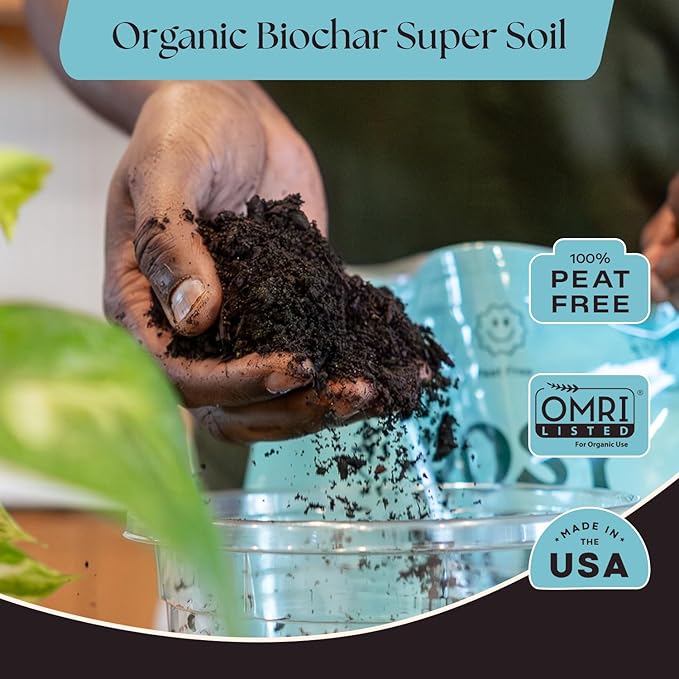 Rosy Soil Houseplant Potting Soil, Organic Indoor Potting Mix with Biochar and Worm Castings for Monstera, Pothos, Tropical Indoor Plants - Peat Free - 4qt