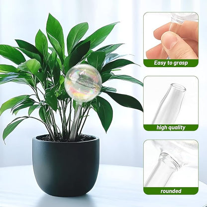2 Pack Iridescent Glass Plant Watering Globe,Automatic Self-Watering Bulbs for Indoor Outdoor Plants-Hand-Blown Glass Watering Stakes for Home Garden Decor-Ideal Gift for Plant Lovers,Flowers,Pots