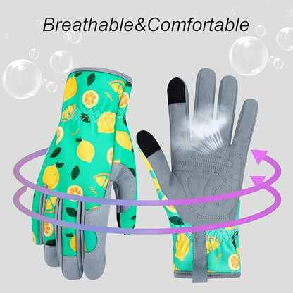 Leather Gardening Gloves for Women Thorn Proof Garden Gloves Touch Screen Working Gloves Gifts,M