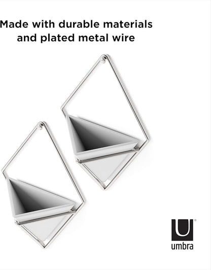 Umbra Trigg Small Wall Display, White-Nickel, Planter Pot, Indoor Outdoor Usage