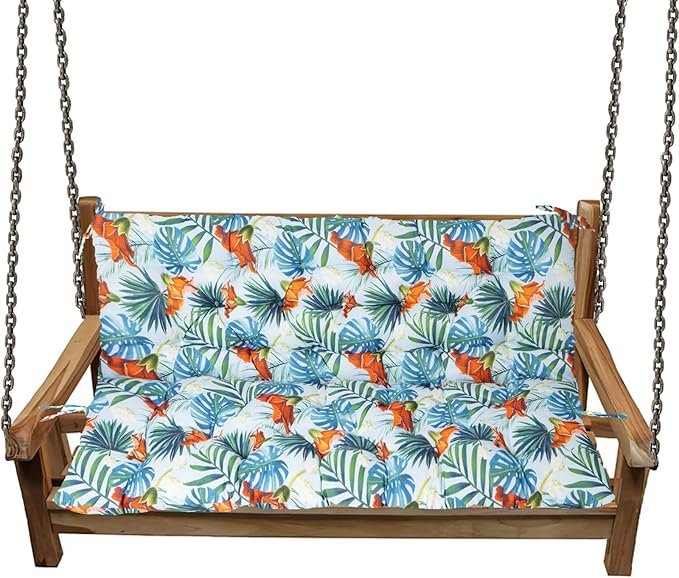 Replacement Cushions for Swing, Swing Cushions 3 Seater Replacement, Waterproof Thicken Washable Pad Cushion for Outdoor Indoor Furniture Swing Patio (Fresh Summer, 40x40 inch)